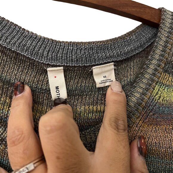 Anthropologie Moth Womens Multicolor Flared Hem Striped Wool Blend Sweater XS - Picture 6 of 6